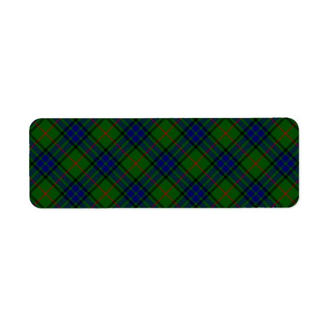 Étiquette Lauder tartan bleu vert plaid (Devant)
