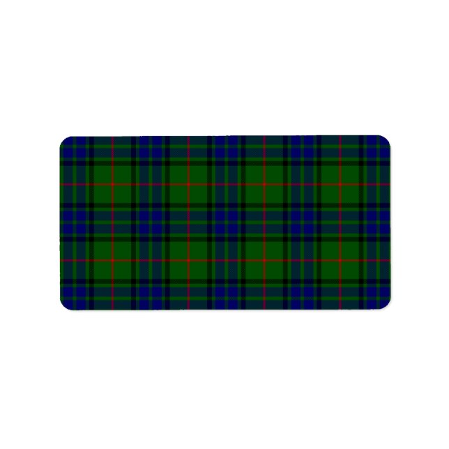 Étiquette Lauder tartan bleu vert plaid (Devant)