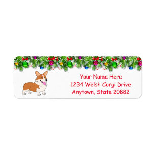 Étiquette Laughing Holiday Welsh Corgi