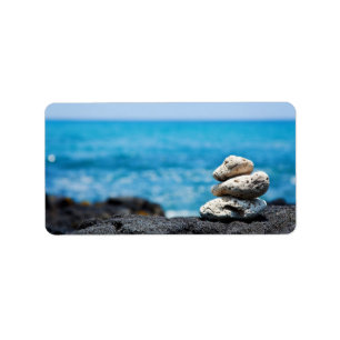 Étiquette Lava Rock Coral Hawaii Ocean Tropical Beach Blank
