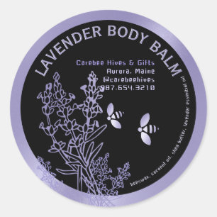 Étiquette lavande pour fleurs et abeilles de baume
