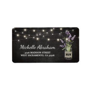 Étiquette Lavande Rustique Mason Lumières Jar