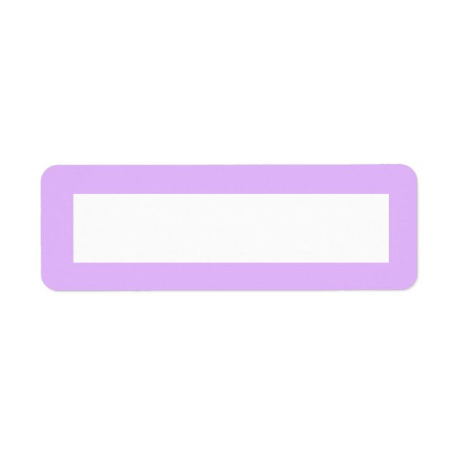 Étiquette Lave claire violet couleur uni blanc bordure (Devant)