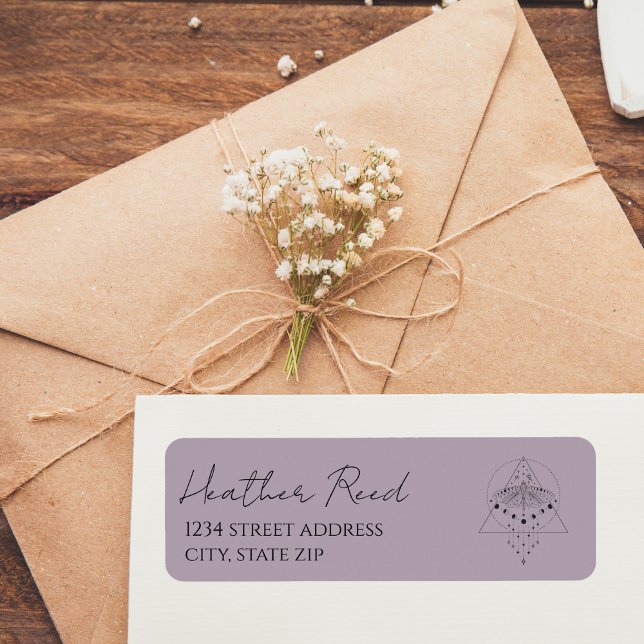 Étiquette Lavendar Moth Moon Phase Return Adresse Label (Créateur téléchargé)