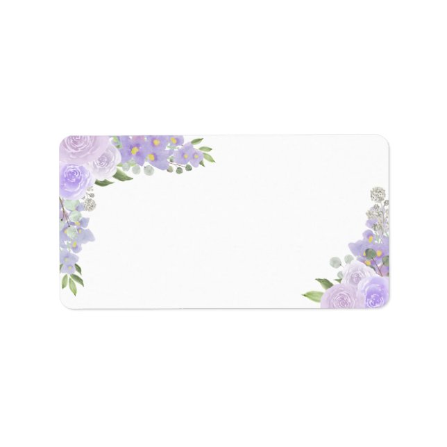 Étiquette Lavender Floral Blank do-it-yourself Imprimer Mari (Devant)