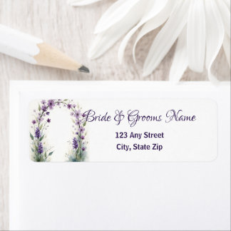 Étiquette Lavender & Lilac Floral Arch Return Address Labels
