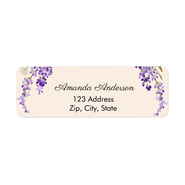 Étiquette Lavender return cream address label (Devant)