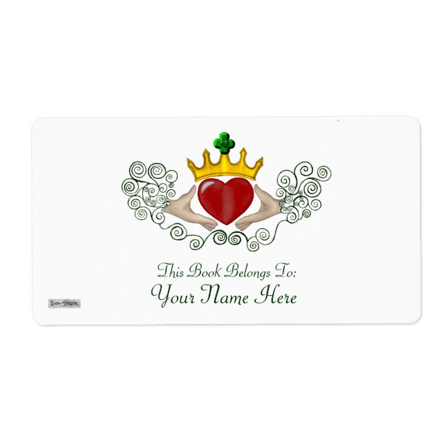 Étiquette Le Claddagh (Plaque) (Couleur complète) (Devant)