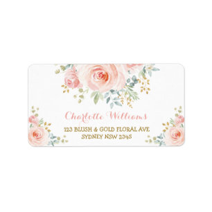 Étiquette Le doux rougissent l'adresse de retour de roses