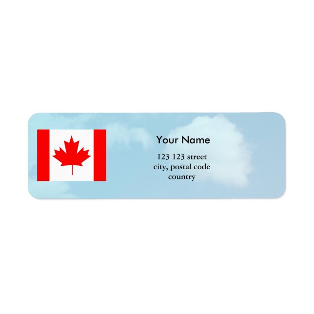 Étiquette Le drapeau du Canada et le ciel, faites votre prop (Devant)
