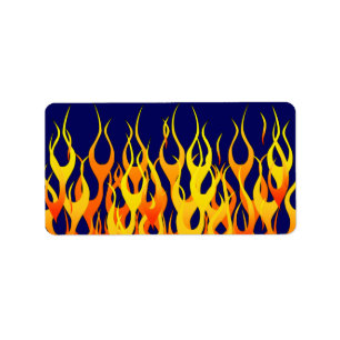 Étiquette Le feu de emballage classique de flammes sur le