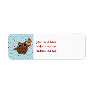 Étiquette Le hibou et le cupcake