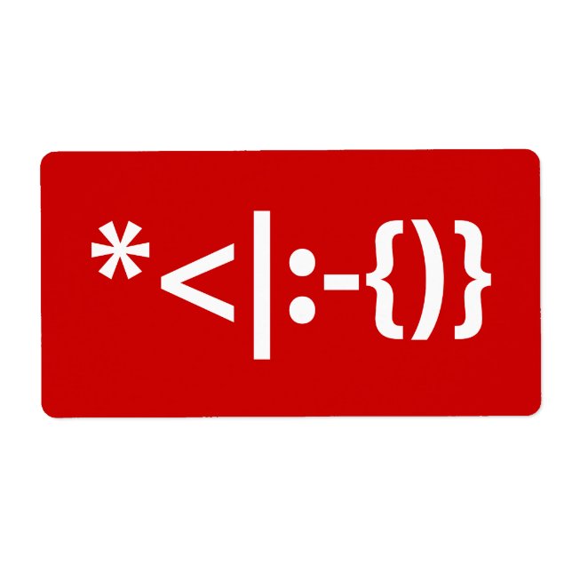 Étiquette Le Père Noël avec la barbe Émoticon de Noël (Devant)