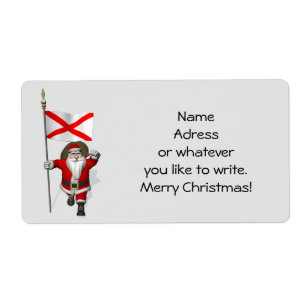 Étiquette Le Père Noël Avec L'Enseigne De L'Alabama