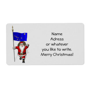 Étiquette Le Père Noël Avec L'Enseigne De L'Alaska