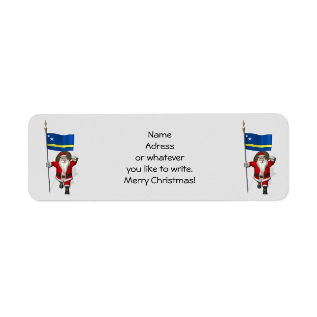 Étiquette Le Père Noël Avec L'Ensigne De Curaçao (Devant)