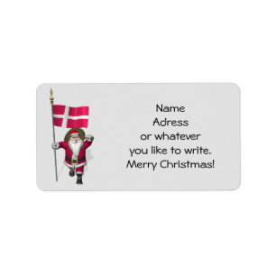 Étiquette Le Père Noël Avec L'Ensigne Du Danemark Dannebro