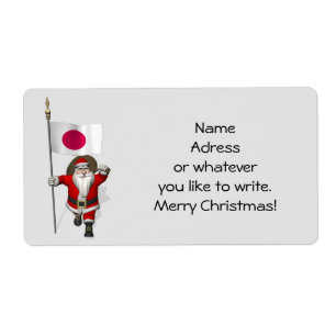 Étiquette Le Père Noël Avec L'Ensigne Du Japon