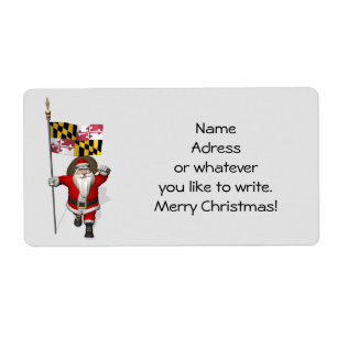 Étiquette Le Père Noël Avec L'Ensigne Du Maryland