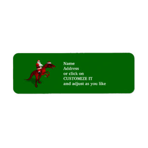 Étiquette Le Père Noël Monte Un Dinosaure