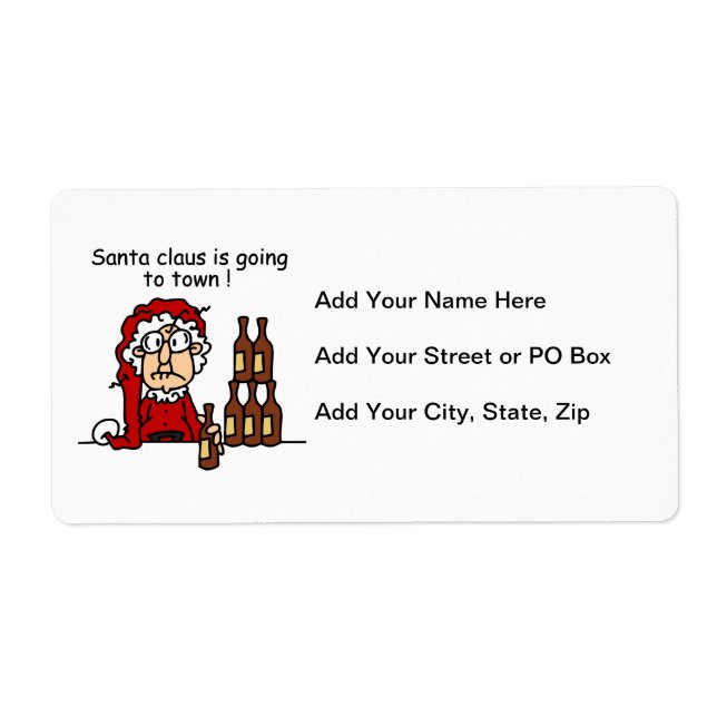 Étiquette Le Père Noël va en ville (Devant)