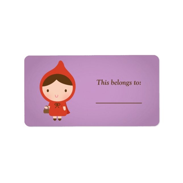 Étiquette Le Petit Chaperon Rouge Conte de Fées pour Filles (Devant)