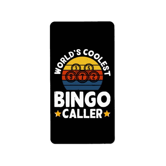 Étiquette Le plus cool animateur de bingo du monde (Devant)