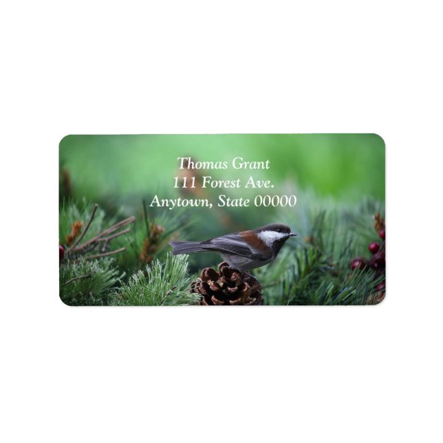 Étiquette Le poulet dans un cadre hivernal (Devant)