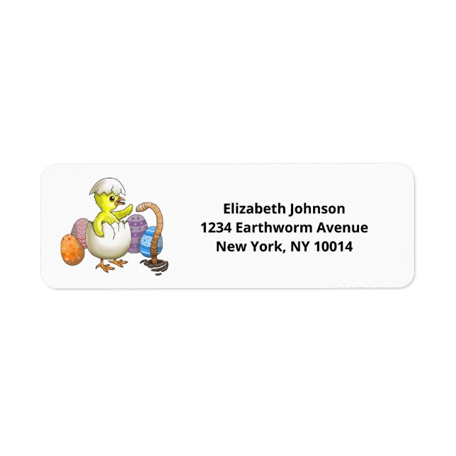 Étiquette Le poussin de Pâques nouvellement éclos (Devant)