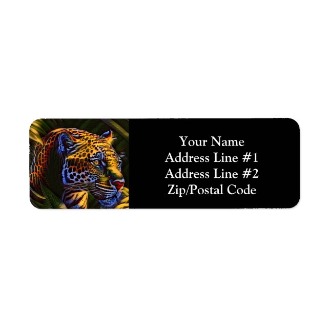 Étiquette Le puissant Jaguar, un prédateur de la jungle (Devant)