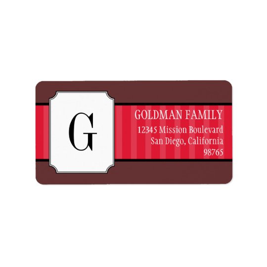 Étiquette Le rouge classique barre l'adresse de retour de mo