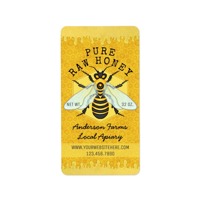 Étiquette Le rucher de pot de miel d'abeille marque (Devant)