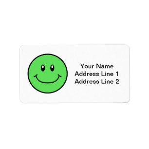 Étiquette Le visage de sourire marque le vert 0001
