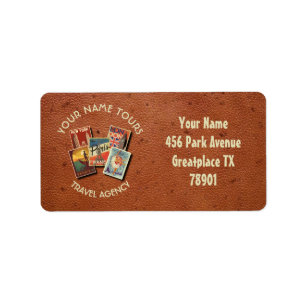 Étiquette Le voyage voyage le nom vintage de coutume de