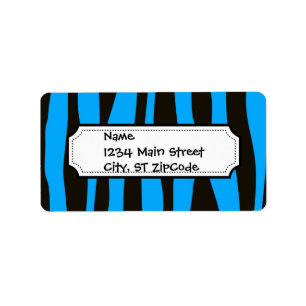 Étiquette Le zèbre turquoise de tigre de noir bleu barre