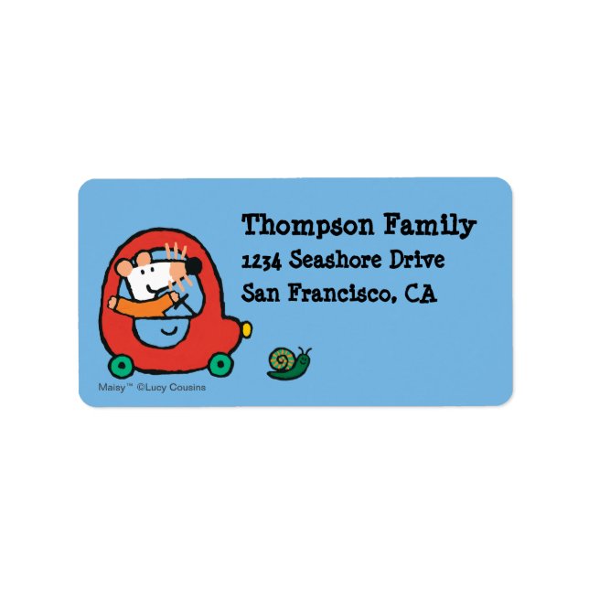 Étiquette Lecteurs de marguerite une jolie voiture rouge (Devant)