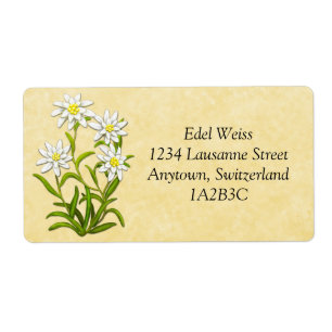 Étiquette L'edelweiss suisse fleurit l'étiquette