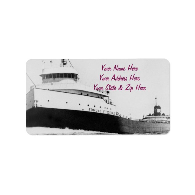 Étiquette L'Edmund Fitzgerald sur la rivière St. Clair (Devant)