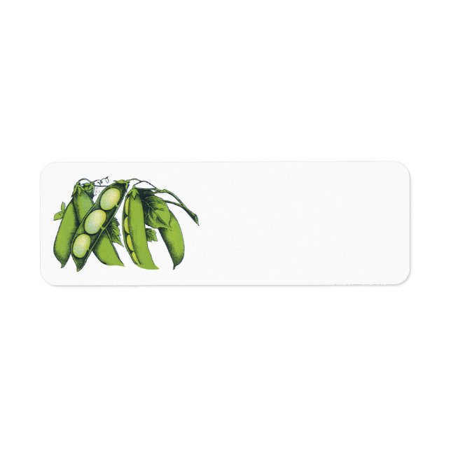 Étiquette Légumes Anciens; Haricots de Lima, Aliments de Fer (Devant)