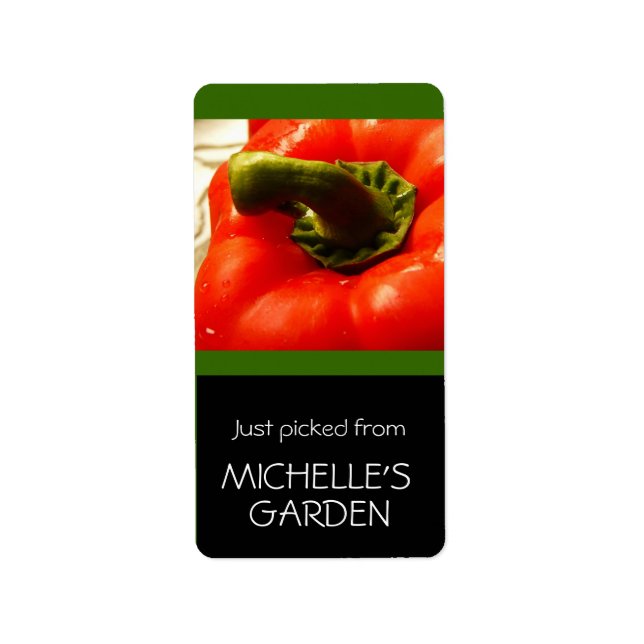 Étiquette Légumes de cuisine cueillis dans le jardin (Devant)
