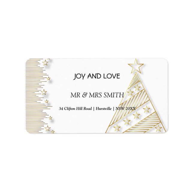 Étiquette L'élégance dorée de Noël (Devant)