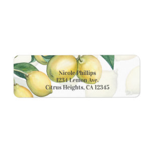 Étiquette Lemon Branches White & Yellow Country Rustic Favor