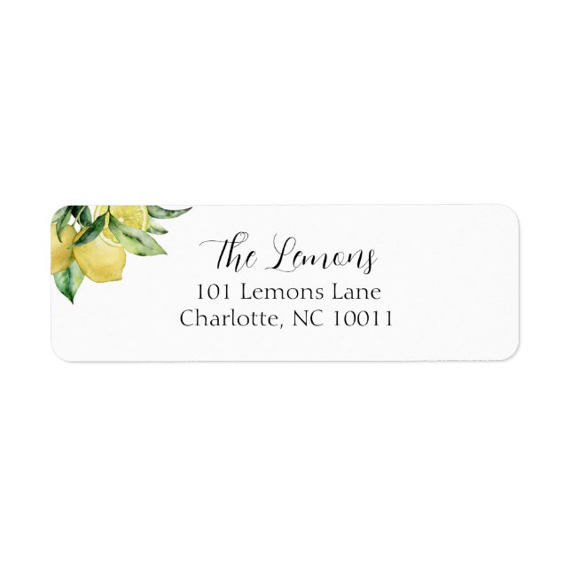 Étiquette Lemon Return Address Label (Devant)