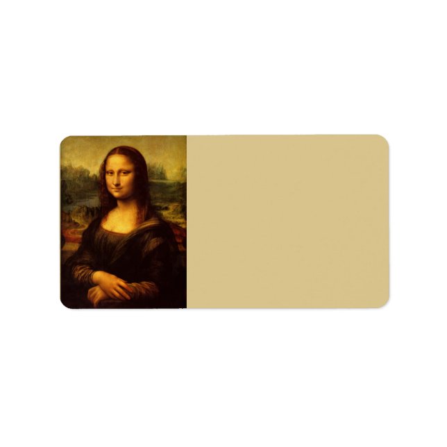 Étiquette Leonardo Da Vinci Mona Lisa Peinture d'Art (Devant)