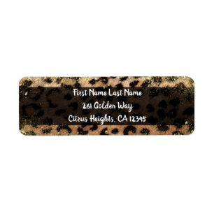Étiquette Leopard Cheetah Poster de animal Gold Parties scin