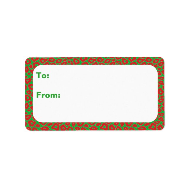 Étiquette Leopard de Noël (Devant)