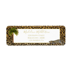 Étiquette Leopard Motif Palm Tree Tropical Personnel