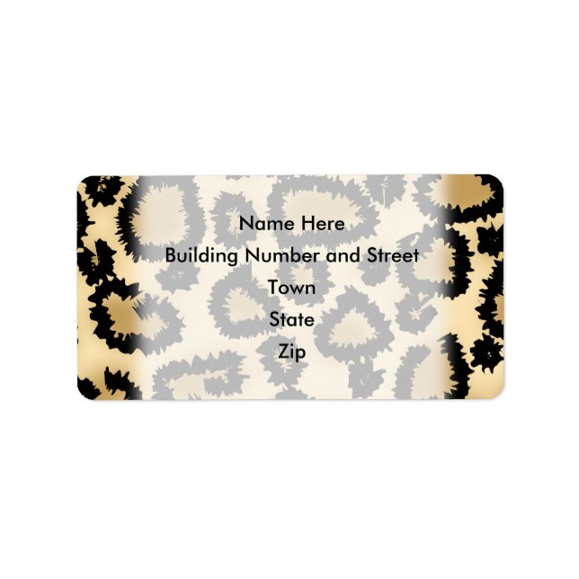 Étiquette Leopard Print Pattern, Brown et Black. (Devant)