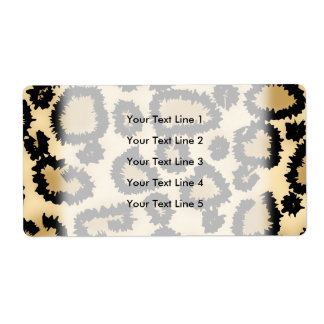 Étiquette Leopard Print Pattern, Brown et Black.