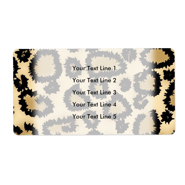 Étiquette Leopard Print Pattern, Brown et Black. (Devant)